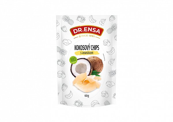 BIO Kokosový chips s ananásom 60g Dr.ENSA